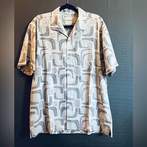 Tommy Bahama Miles of Tiles Camp Shirt 100% Silk L